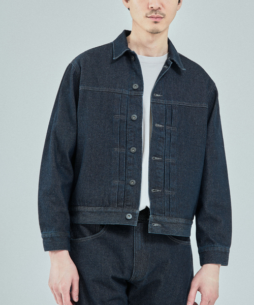 EDIFICE(エディフィス)の「COLOR DENIM トラッカージャケット(デニムジャケット・メンズ・ブラウン/ネイビー/チャコールグレー・LARGE/MEDIUM/SMALL)」の3枚目の写真