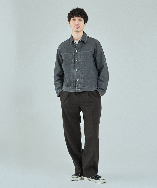 EDIFICE(エディフィス)の「COLOR DENIM トラッカージャケット(デニムジャケット・メンズ・ブラウン/ネイビー/チャコールグレー・LARGE/MEDIUM/SMALL)」の4枚目の写真