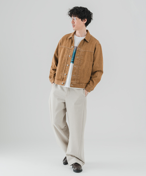 EDIFICE(エディフィス)の「COLOR DENIM トラッカージャケット(デニムジャケット・メンズ・ブラウン/ネイビー/チャコールグレー・LARGE/MEDIUM/SMALL)」の14枚目の写真