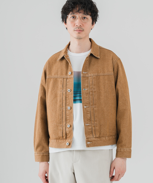 EDIFICE(エディフィス)の「COLOR DENIM トラッカージャケット(デニムジャケット・メンズ・ブラウン/ネイビー/チャコールグレー・LARGE/MEDIUM/SMALL)」の16枚目の写真