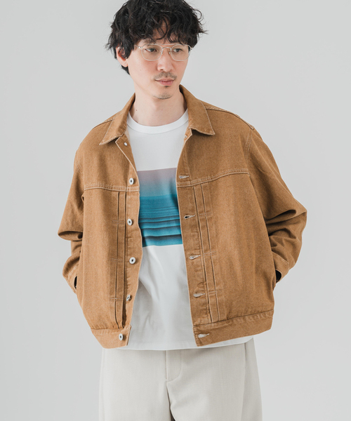 EDIFICE(エディフィス)の「COLOR DENIM トラッカージャケット(デニムジャケット・メンズ・ブラウン/ネイビー/チャコールグレー・LARGE/MEDIUM/SMALL)」の17枚目の写真