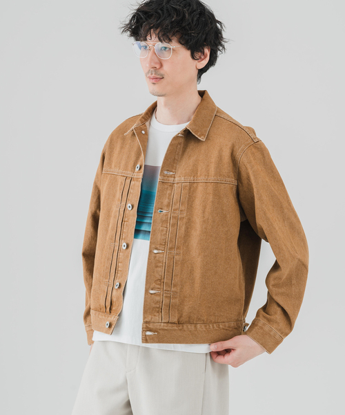 EDIFICE(エディフィス)の「COLOR DENIM トラッカージャケット(デニムジャケット・メンズ・ブラウン/ネイビー/チャコールグレー・LARGE/MEDIUM/SMALL)」の18枚目の写真