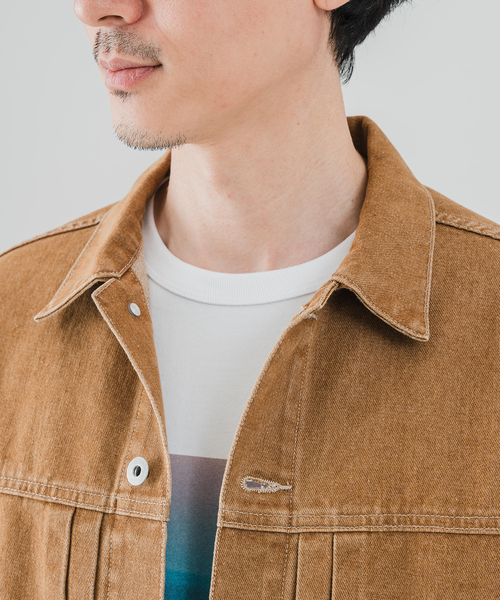 EDIFICE(エディフィス)の「COLOR DENIM トラッカージャケット(デニムジャケット・メンズ・ブラウン/ネイビー/チャコールグレー・LARGE/MEDIUM/SMALL)」の22枚目の写真