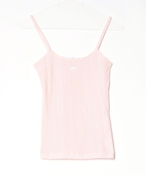 メゾンキツネ ロゴパッチ トップ キャミソール ピンク ブランド古着】Maison Kitsune｜メゾンキツネのキャミソール（ピンク