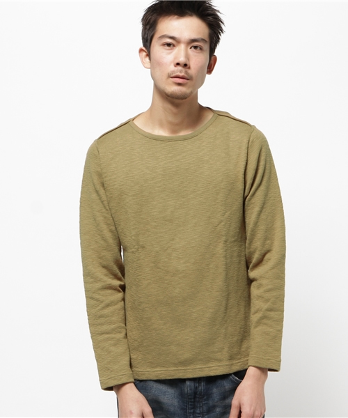 OUTLET（アウトレット）の「【Ciaopanic】ソフトスラブコットンニット（ニット/セーター・メンズ・グレー/モカ/ネイビー・MEDIUM/LARGE）」の2枚目の写真