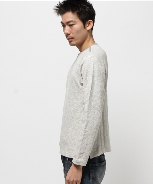 OUTLET（アウトレット）の「【Ciaopanic】ソフトスラブコットンニット（ニット/セーター・メンズ・グレー/モカ/ネイビー・MEDIUM/LARGE）」の4枚目の写真
