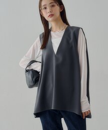 DISCOAT | 【Noka】裾ラウンド深Vベスト(ベスト)