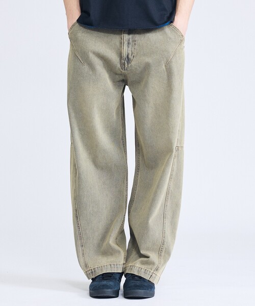 ABAHOUSE（アバハウス）の「DARTS DENIM ワイドストレートデニム / ヴィンテージライク（デニムパンツ・メンズ・ベージュ/グレー/ブルー・48/46）」の10枚目の写真
