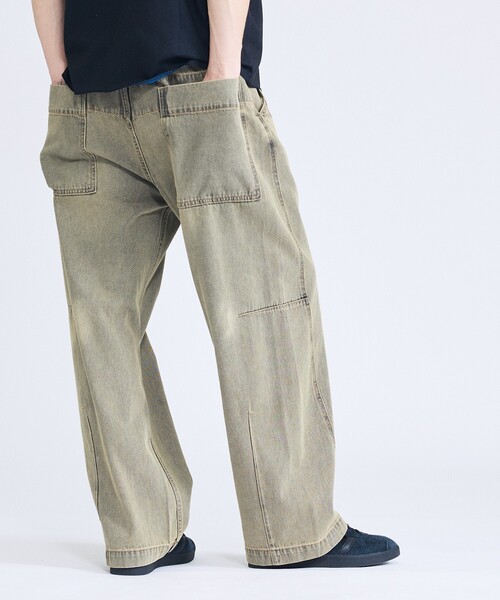 ABAHOUSE（アバハウス）の「DARTS DENIM ワイドストレートデニム / ヴィンテージライク（デニムパンツ・メンズ・ベージュ/グレー/ブルー・48/46）」の15枚目の写真