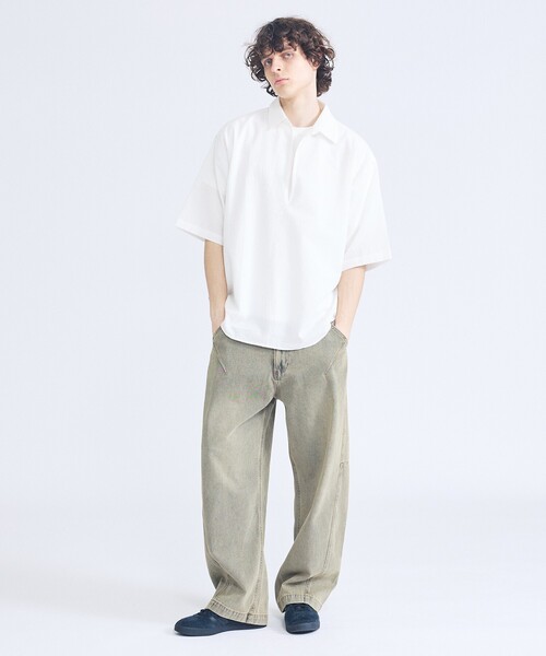 ABAHOUSE（アバハウス）の「DARTS DENIM ワイドストレートデニム / ヴィンテージライク（デニムパンツ・メンズ・ベージュ/グレー/ブルー・48/46）」の17枚目の写真