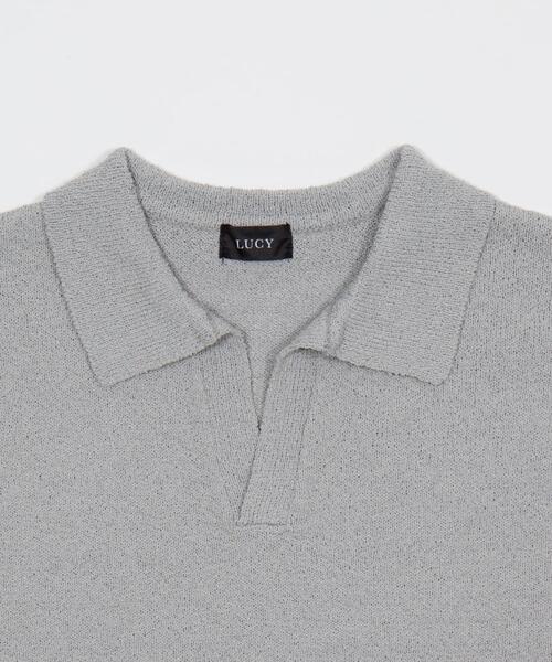 LUCY(ルーシー)の「LUCY/【26年春新作】スキッパーニットポロ(ニット/セーター・メンズ・ブラック/グレー・LARGE/MEDIUM)」の4枚目の写真