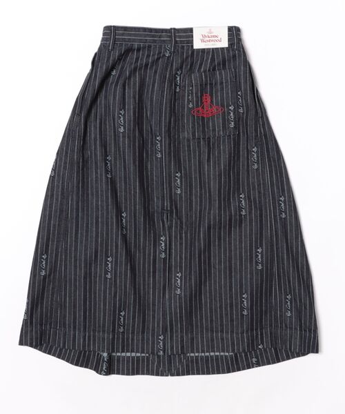 Vivienne Westwood（ヴィヴィアンウエストウッド）の「ＬＯＧＯ　ＳＴＲＩＰＥ　ＪＱ　ＤＥＮＩＭ　ワイドスカート（スカート・レディース・ブルー系その他・38/36）」の2枚目の写真
