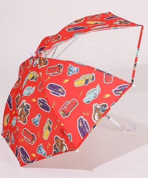Disney(ディズニー)の「ディズニー キャラクター 傘 1213(長傘・キッズ・ホワイト/レッド系9/チェリーピンク・ONE SIZE)」の1枚目の写真