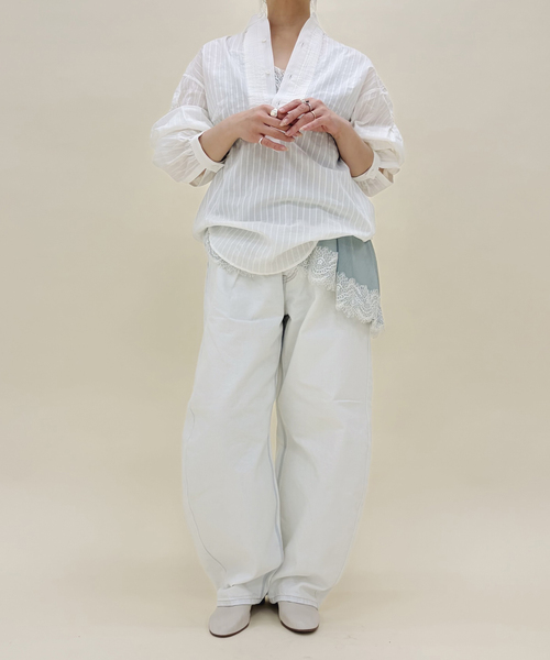 CURRENTAGE（カレンテージ）の「CURRENTAGE/カレンテージ ブリーチ デニム A2561FP502（デニムパンツ・レディース・ホワイト・MEDIUM/SMALL）」の2枚目の写真