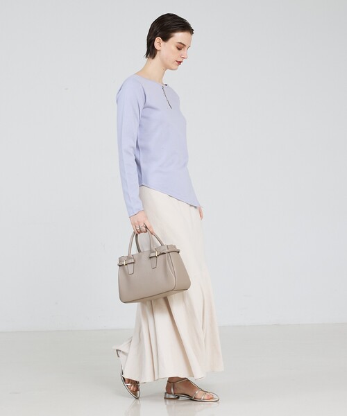 LOWELL things(ロウェル シングス)の「Lien/レザー3層2WAYトート(トートバッグ・レディース・グレイッシュベージュ/ブラック/アイボリー・フリー)」の11枚目の写真