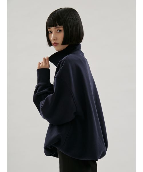 emmi（エミ）の「【em】ハーフジップスウェット【セットアップ対応】（スウェット・レディース・ホワイト/ネイビー・F）」の21枚目の写真