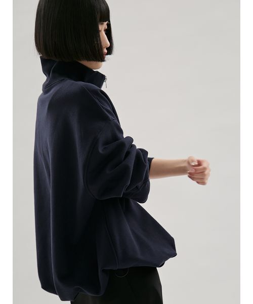 emmi（エミ）の「【em】ハーフジップスウェット【セットアップ対応】（スウェット・レディース・ホワイト/ネイビー・F）」の16枚目の写真