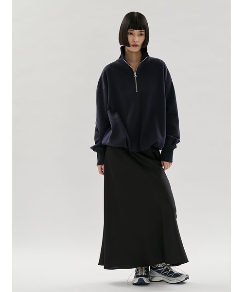 emmi（エミ）の「【em】ハーフジップスウェット【セットアップ対応】（スウェット・レディース・ホワイト/ネイビー・F）」の14枚目の写真