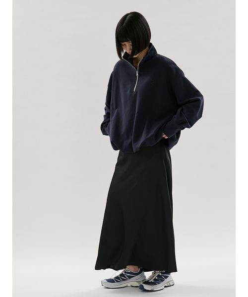 emmi（エミ）の「【em】ハーフジップスウェット【セットアップ対応】（スウェット・レディース・ホワイト/ネイビー・F）」の13枚目の写真