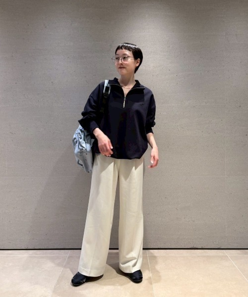 emmi（エミ）の「【em】ハーフジップスウェット【セットアップ対応】（スウェット・レディース・ホワイト/ネイビー・F）」の7枚目の写真