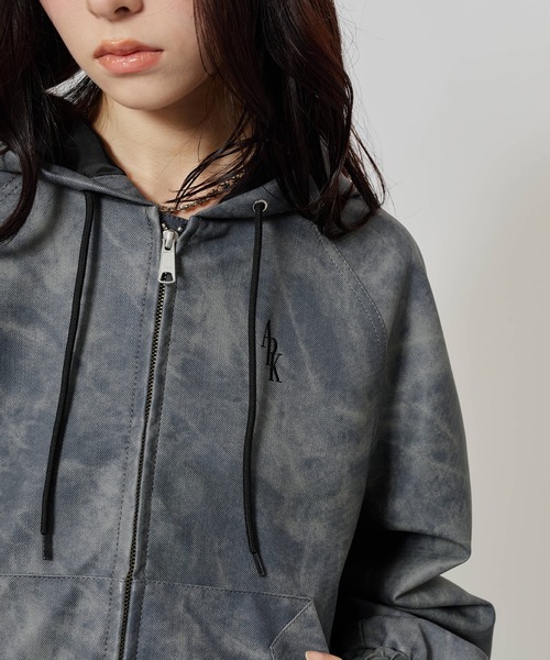 atmos pink(アトモスピンク)の「atmos pink Faux Leather Hoodie Jacket / アトモス ピンク フォー レザー フーディー ジャケット(その他アウター・レディース・チャコール/ピンク・FREE)」の16枚目の写真