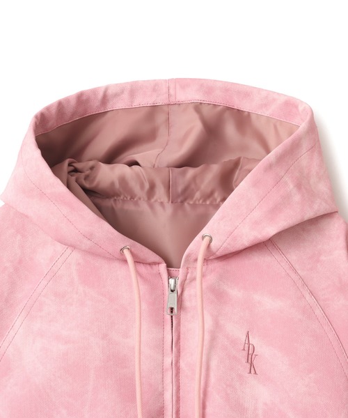 atmos pink(アトモスピンク)の「atmos pink Faux Leather Hoodie Jacket / アトモス ピンク フォー レザー フーディー ジャケット(その他アウター・レディース・チャコール/ピンク・FREE)」の7枚目の写真