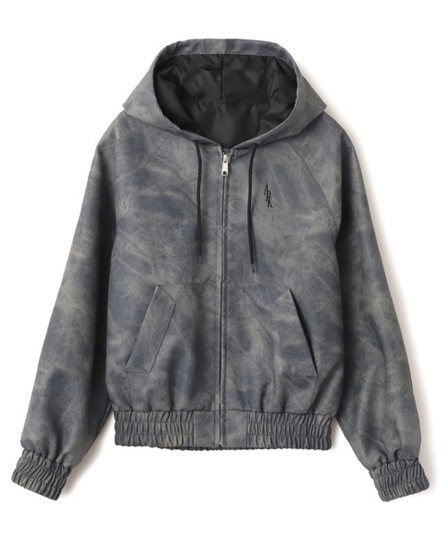 atmos pink(アトモスピンク)の「atmos pink Faux Leather Hoodie Jacket / アトモス ピンク フォー レザー フーディー ジャケット(その他アウター・レディース・チャコール/ピンク・FREE)」の14枚目の写真