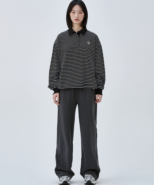 MALOUPE（マロップ）の「5114 クロップストライプTシャツ (ブラック)（ポロシャツ・レディース・その他・FREE）」の5枚目の写真
