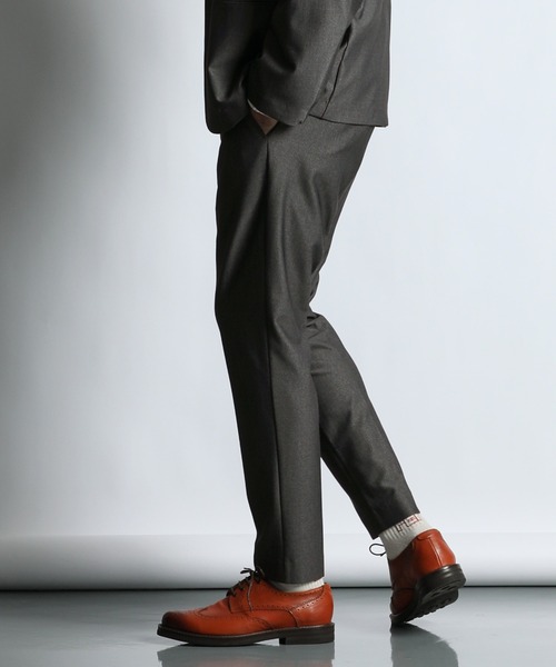 The DUFFER of ST.GEORGE（ザダファーオブセントジョージ）の「【WEB限定アイテム】SET UP JERSEY SLIM TROUSERS：セットアップ対応 ノータック ジャージスラックス（スラックス・メンズ・ブラック/グレー・X-LARGE/LARGE/MEDIUM/SMALL）」の7枚目の写真