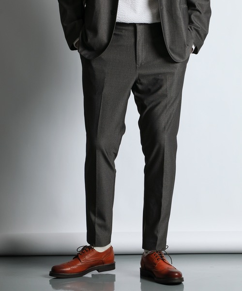 The DUFFER of ST.GEORGE（ザダファーオブセントジョージ）の「【WEB限定アイテム】SET UP JERSEY SLIM TROUSERS：セットアップ対応 ノータック ジャージスラックス（スラックス・メンズ・ブラック/グレー・X-LARGE/LARGE/MEDIUM/SMALL）」の5枚目の写真