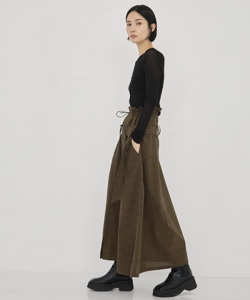 UJOH（ウジョー）の「【UJOH/ウジョー】別注 Draw Code Belt Skirt/ドローコードスカート（スカート・レディース・オリーブ・2/1）」の4枚目の写真