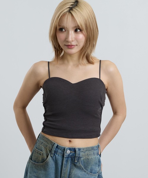 ANAP(アナップ)の「カップ付 リブキャミソール(キャミソール・レディース・ホワイト/ブラック/グレー/ピンク・F)」の21枚目の写真