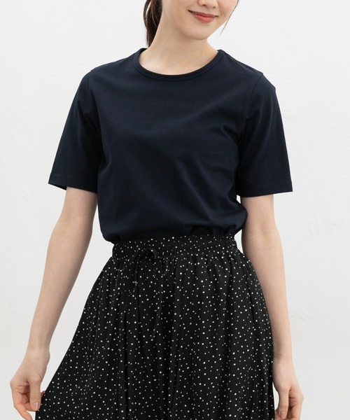 Honeys(ハニーズ)の「【UVカット】オーガニック半袖Tシャツ(Tシャツ/カットソー・レディース・ピンク/ネイビー/ベージュ/ミント/サックスブルー/ブラック/オフホワイト/ボルドー/モカ・L/LL/M/S)」の7枚目の写真