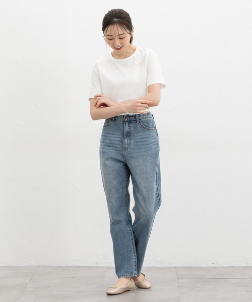 Honeys(ハニーズ)の「【UVカット】オーガニック半袖Tシャツ(Tシャツ/カットソー・レディース・ピンク/ネイビー/ベージュ/ミント/サックスブルー/ブラック/オフホワイト/ボルドー/モカ・L/LL/M/S)」の11枚目の写真