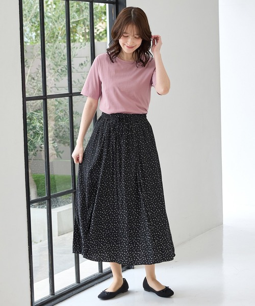 Honeys(ハニーズ)の「【UVカット】オーガニック半袖Tシャツ(Tシャツ/カットソー・レディース・ピンク/ネイビー/ベージュ/ミント/サックスブルー/ブラック/オフホワイト/ボルドー/モカ・L/LL/M/S)」の18枚目の写真
