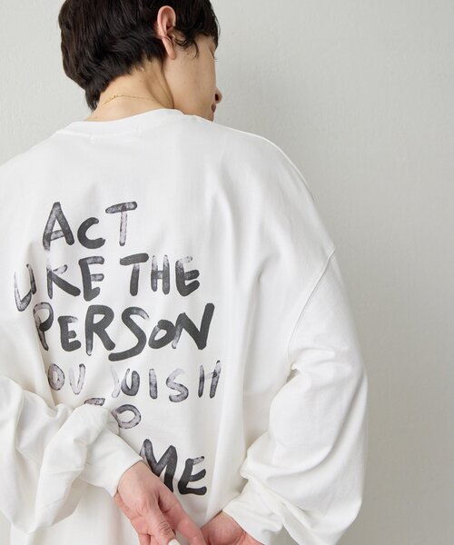 THE PAUSE(ザ ポーズ)の「【THE PAUSE】バックロゴロンTEE(Tシャツ/カットソー・レディース・チャコールグレー/オフホワイト・FREE)」の1枚目の写真