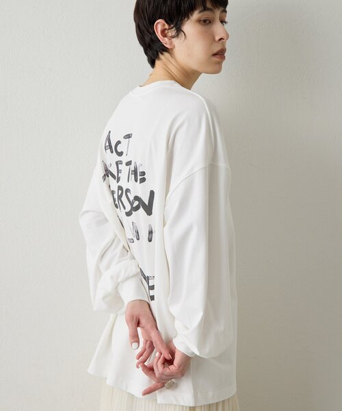 THE PAUSE(ザ ポーズ)の「【THE PAUSE】バックロゴロンTEE(Tシャツ/カットソー・レディース・チャコールグレー/オフホワイト・FREE)」の17枚目の写真