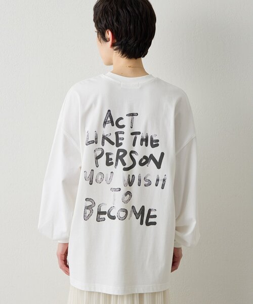 THE PAUSE(ザ ポーズ)の「【THE PAUSE】バックロゴロンTEE(Tシャツ/カットソー・レディース・チャコールグレー/オフホワイト・FREE)」の14枚目の写真