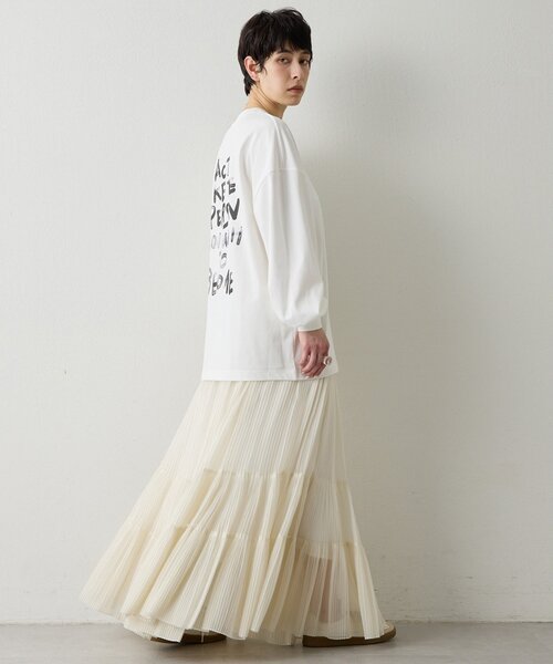 THE PAUSE(ザ ポーズ)の「【THE PAUSE】バックロゴロンTEE(Tシャツ/カットソー・レディース・チャコールグレー/オフホワイト・FREE)」の16枚目の写真