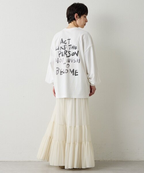 THE PAUSE(ザ ポーズ)の「【THE PAUSE】バックロゴロンTEE(Tシャツ/カットソー・レディース・チャコールグレー/オフホワイト・FREE)」の15枚目の写真