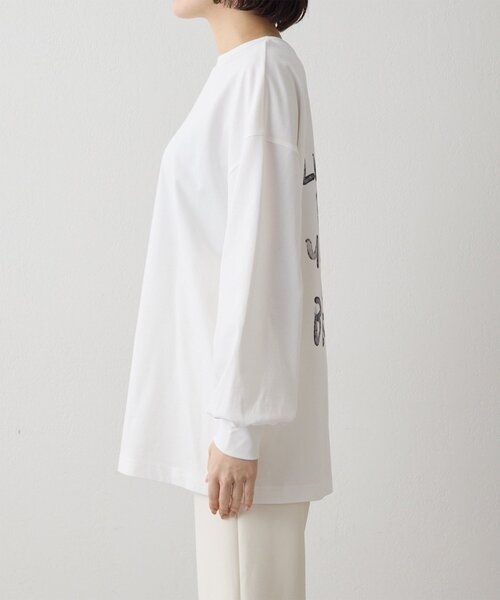 THE PAUSE(ザ ポーズ)の「【THE PAUSE】バックロゴロンTEE(Tシャツ/カットソー・レディース・チャコールグレー/オフホワイト・FREE)」の4枚目の写真