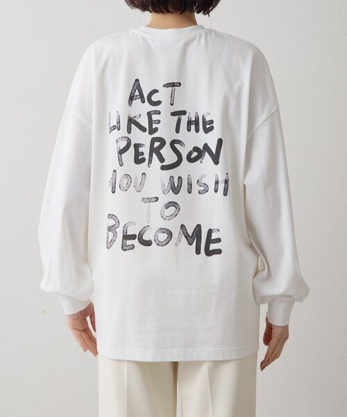 THE PAUSE(ザ ポーズ)の「【THE PAUSE】バックロゴロンTEE(Tシャツ/カットソー・レディース・チャコールグレー/オフホワイト・FREE)」の5枚目の写真