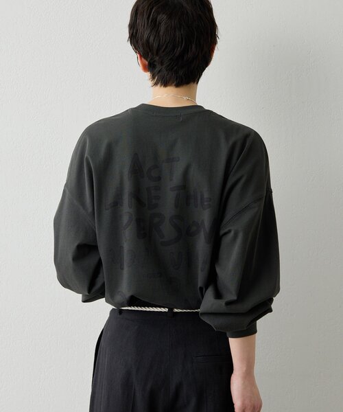 THE PAUSE(ザ ポーズ)の「【THE PAUSE】バックロゴロンTEE(Tシャツ/カットソー・レディース・チャコールグレー/オフホワイト・FREE)」の22枚目の写真