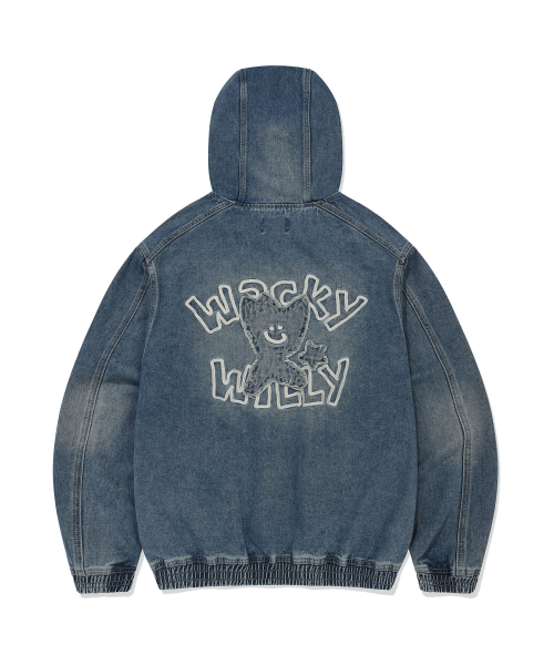Wacky WiLLy(ワッキーウィリー)の「グラフィックデニムフードジャケットブルー(パーカー・レディース・その他・SMALL/MEDIUM/LARGE/X-LARGE)」の3枚目の写真