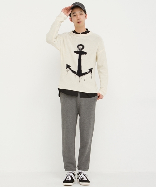 WEGO（ウィゴー）の「WEGO/リヨセル混裏毛スウェットパンツ（スウェットパンツ・メンズ・ネイビー/ブラック/杢グレー・MEDIUM/LARGE）」の16枚目の写真