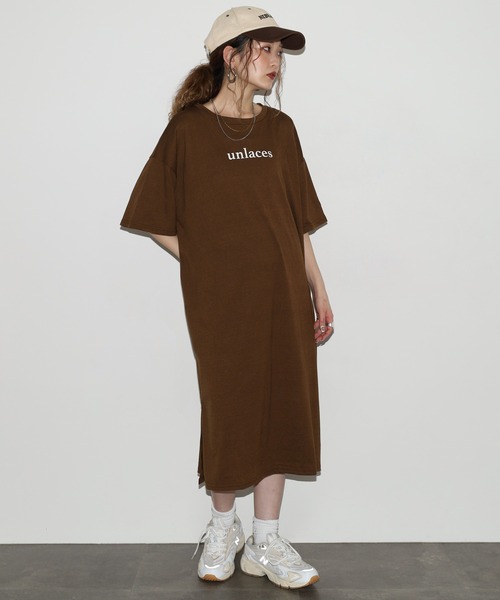 FUNALIVE(ファンアライブ)の「バックロゴオーバーサイズTミニワンピ 半袖(Tシャツ/カットソー・レディース・モカ/ネイビー/ブラック・L)」の15枚目の写真