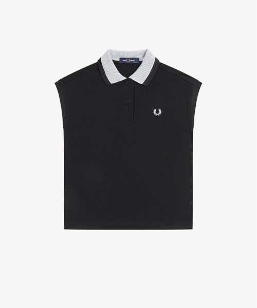FRED PERRY(フレッドペリー)の「Mesh Collar Polo Shirt/メッシュカラーポロシャツ(ポロシャツ・レディース・ホワイト/ブラック・10)」の11枚目の写真