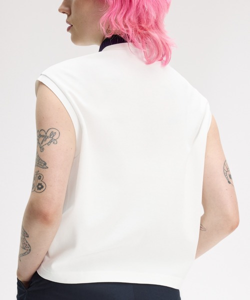 FRED PERRY(フレッドペリー)の「Mesh Collar Polo Shirt/メッシュカラーポロシャツ(ポロシャツ・レディース・ホワイト/ブラック・10)」の15枚目の写真