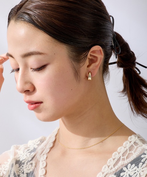 CALIN STANDARD(カリンスタンダード)の「◆金属アレルギー対応◆◆made in japan◆【痛くない】【落ちにくい】【ストレスフリーな着け心地】ソリッドライン グランループフィットイヤリング(イヤリング・レディース・シルバー/ゴールド・FREE)」の9枚目の写真