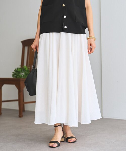 LIVETART（リヴェタート）の「リネン混フレアスカート《LIVETART》（スカート・レディース・ホワイト/ブラック・FREE）」の11枚目の写真